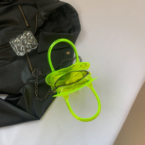 Borsa da Spiaggia Trasparente Stile Gotico con Borchie a Forma di <span class=keywords><strong>Teschio</strong></span>, Borsa a Tracolla per Donne, Borsa PVC a Forma di Cuore per Halloween - Product Image 6