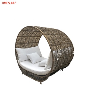 เครื่องจักสานหวาย PE สำหรับลานบ้านกลางแจ้งแบบโมเดิร์นพร้อมเบาะรองนั่งทรงกลม - Product Image 4