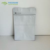 Sac pochette personnalisable à basse quantité minimale de commande 250g blanc mat avec fermeture éclair et valve de dégazage pour thé fruits secs épices grain de café