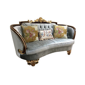 Sofá rojo vino clásico de lujo europeo 1123 sofá de tela de palacio francés de madera maciza marco de madera maciza muebles de gama alta - Product Image 5