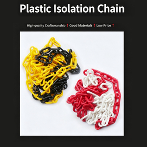 Nouvelle chaîne de connexion pour cônes de signalisation routière en plastique PE 6 mm, rouge, jaune, noir, chaîne d'avertissement routier pour garantir la sécurité routière - Product Image 1