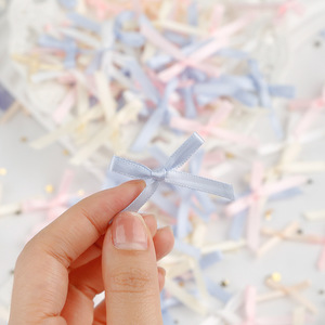 Nine-Colored Ribbon Mini Bow Decorative Accessories 3mm Handmade Polyester Multi-Color For Home Decoration DIY Craft - Product Image 2