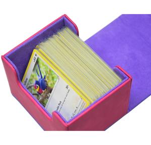 Boîte de rangement en cuir imperméable de couleur unique pour 180 cartes avec aimant puissant - Product Image 6