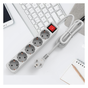 ปลั๊กพ่วงแบบขายส่งสำหรับปลั๊กไฟยุโรป พร้อมเต้ารับไฟฟ้า 5 ช่อง - Product Image 1