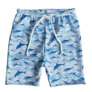 Vêtements pour enfants Maillot de bain imprimé dauphin bleu Maillots de bain Shorts de plage vêtements pour enfants Boutique d'été vêtements pour bébés garçons