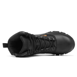 Bottes <span class=keywords><strong>de</strong></span> randonnée montantes pour hommes, style <span class=keywords><strong>militaire</strong></span>, pour le camping en extérieur, avec embout en acier et tige en cuir isolante - Product Image 3