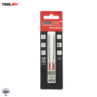 TOOLJOY Embouts de tournevis PH2 extra longs de 110 mm, magnétiques, en acier S2, embout hexagonal de 1/4 pouce, OEM, industriel, chromé