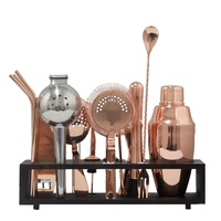 Ensemble de shaker à cocktails américain réutilisable, écologique, en acier inoxydable, style ancien, carré, 20 pièces, avec support de rangement, shaker, tasse, bar