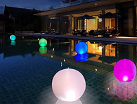 Boule lumineuse gonflable flottante pour piscine, lumières de jardin avec télécommande