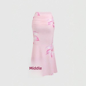 Nuova Gonna Sottogonna da Donna Stile Europeo Americano 2026, Casual Resort, a <span class=keywords><strong>Sirena</strong></span>, Lunghezza Media, Antirughe, in Seta Spazzolata Effetto Latte - Product Image 1