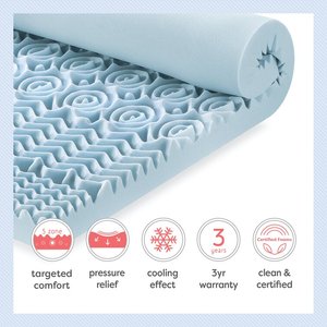 Surmatelas en mousse à mémoire de forme moderne à 5 zones de 4 pouces pour chambre à coucher - Product Image 4