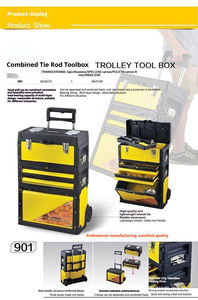 Garage Workshop Organizer Portable Steel and Plastic Stackable Rolling Upright <b>Trolley</b> Tool Box - Product Image 2