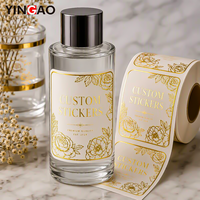 Autocollant personnalisé avec logo de marque en or pour l'emballage, étiquette personnalisée pour les bouteilles de parfums, cosmétiques, shampooings, impression d'autocollants en vinyle