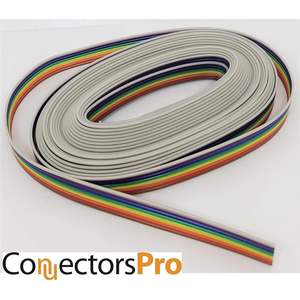 Cable Plano de PVC Arcoíris IDC de 15 Pies y 8 Pines con 77 Hilos para Conectores de 2.54mm de Espaciado - Product Image 6