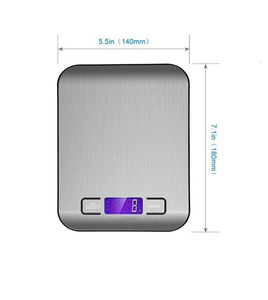 Balance de cuisine électronique numérique en acier inoxydable étanche 5 kg 1g, la plus vendue en gros - Product Image 5