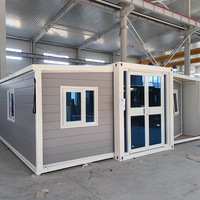 Maisonnette Sinoy en acier léger avec toit, 1, 2 ou 3 chambres, conteneur pliable et extensible de 20 ou 40 pieds, avec terrasse, préfabriquée, mobile, pour usage hôtelier