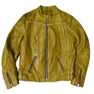 Nouvelle veste matelassée en cuir véritable vintage décontractée pour homme, tenue d'hiver, design coupe-vent, col mandarin, fermeture éclair, unisexe - Product Image 3