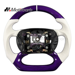 Volante Personalizado de Fibra de Carbono Morado con Empuñaduras Blancas para Ford Mustang GT 4ª generación SVT Cobra Convertible SN95 1994-2004 - Product Image 1