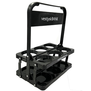 Marketing Promotional With Custom Logo Plastic Bottle Holder Foldable Bottle Carrier