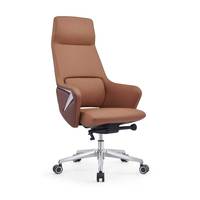 Chaise de bureau de direction moderne de luxe à dossier haut réglable, cadre en aluminium PU, capacité 60 kg/m, mécanisme de verrouillage à 3 positions, pour bureau à domicile