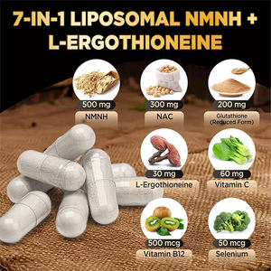 Kapsul Liposomal Label pribadi NMNH l-ergotioneine EGT <span class=keywords><strong>Vitamin</strong></span> C <span class=keywords><strong>B12</strong></span> Glutathione NAC kapsul antioksidan Ergothioneine - Product Image 2