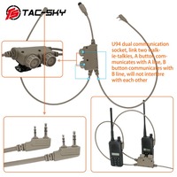 Adaptateur PTT TS TAC-SKY Version double passage RAC Ptt Casque tactique Airsoft Chasse Tir Protection auditive