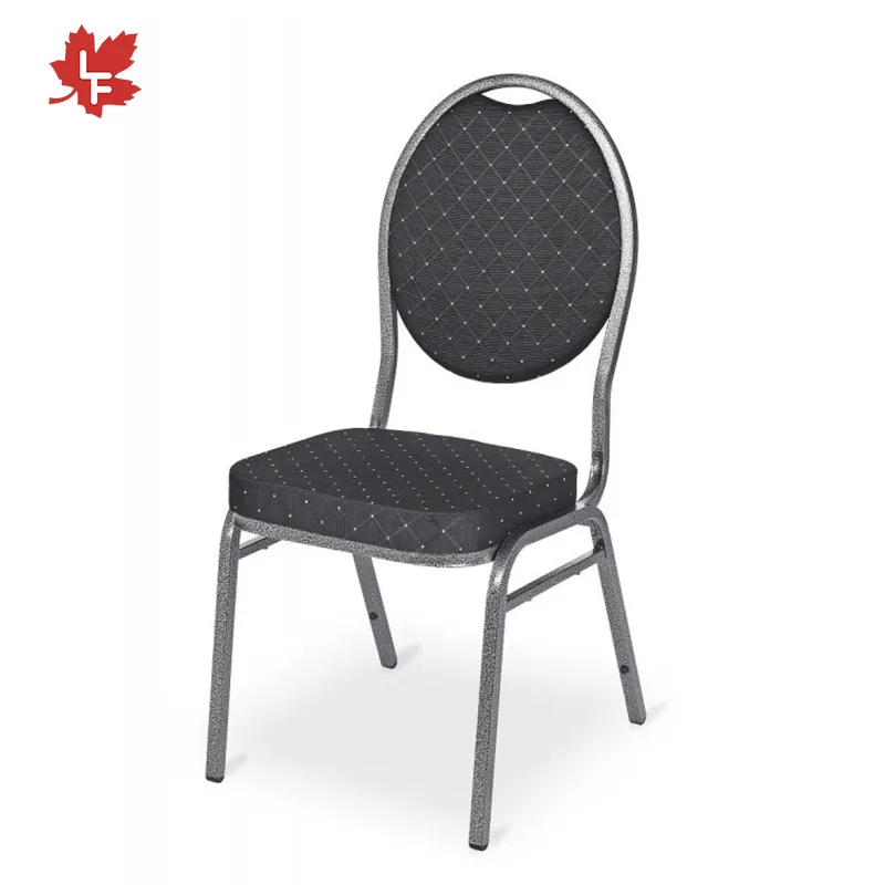 Durable And High Quality Steel Cheap Price Black Round Back Stackable Fabric Wedding Banquet Chairs