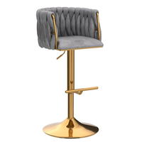 Vente en gros de chaises de bar modernes en cuir table de comptoir haute de luxe tabourets de bar en métal doré chaises pour salle à manger et hôtel