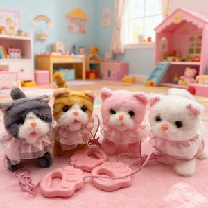 <span class=keywords><strong>Peluche</strong></span> eléctrico controlado por correa Gato simulado Juguete de <span class=keywords><strong>peluche</strong></span> eléctrico Regalo de <span class=keywords><strong>peluche</strong></span> para niños <span class=keywords><strong>Cuerda</strong></span> Gato Caminando LearnSpeaking Animal - Product Image 5