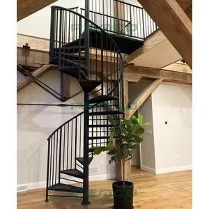 Free Drawing!!Modern Indoor Save Space Steel Stair Handrail Used Spiral Staircase Design
