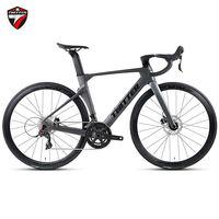 Vélo de route en fibre de carbone DFQ 700c 22 vitesses avec freins à disque hydrauliques, vélo de course aérodynamique avec roues en aluminium pour usage urbain adulte