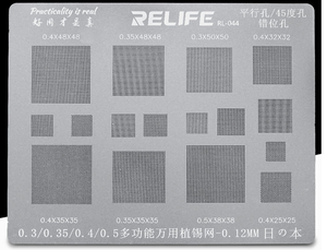 Relife đa mục đích BGA Stencil 0.3 0.35 0.4 0.5 song song/45 độ lỗ phổ Hàn BGA reballing Stencil Hàn Net - Product Image 6