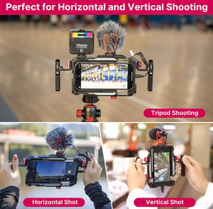 ULANZI Universelles Smartphone-<span class=keywords><strong>Video</strong></span>-Rig-Kit mit Griffen, Aluminium-Handstabilisator für Smartphone-Videoaufnahmen, Filmemacher-Griff für Videomacher - Product Image 4