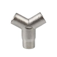 Conector de pulverización de latón de 9.52mm tipo Y de doble boquilla, de alta presión, de conexión rápida, niquelado, para riego de jardín