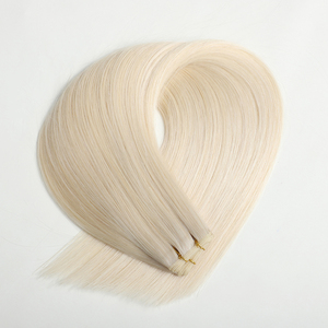 Extensioni per <span class=keywords><strong>capelli</strong></span> Genius Weft Mini Flat di nuova qualità di lusso, con trama sostitutiva della trama annodata a mano, doppia trama, <span class=keywords><strong>capelli</strong></span> umani biondi bianchi - Product Image 4