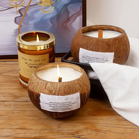 Parfum de bougie de coquille de noix de coco pour les célébrations de cadeaux