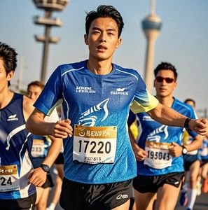 T-shirt de marathon à impression numérique OEM, jersey personnalisé à séchage rapide, course à pied, 100% coton tricoté, surdimensionné - Product Image 1