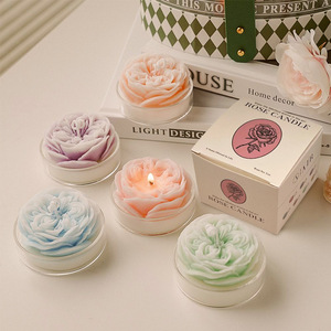 <span class=keywords><strong>Vela</strong></span> Aromática Creativa de Cera de Soja <span class=keywords><strong>con</strong></span> Forma de Rosa en Frasco de Vidrio, Éxito de Ventas al Por Mayor - Product Image 2
