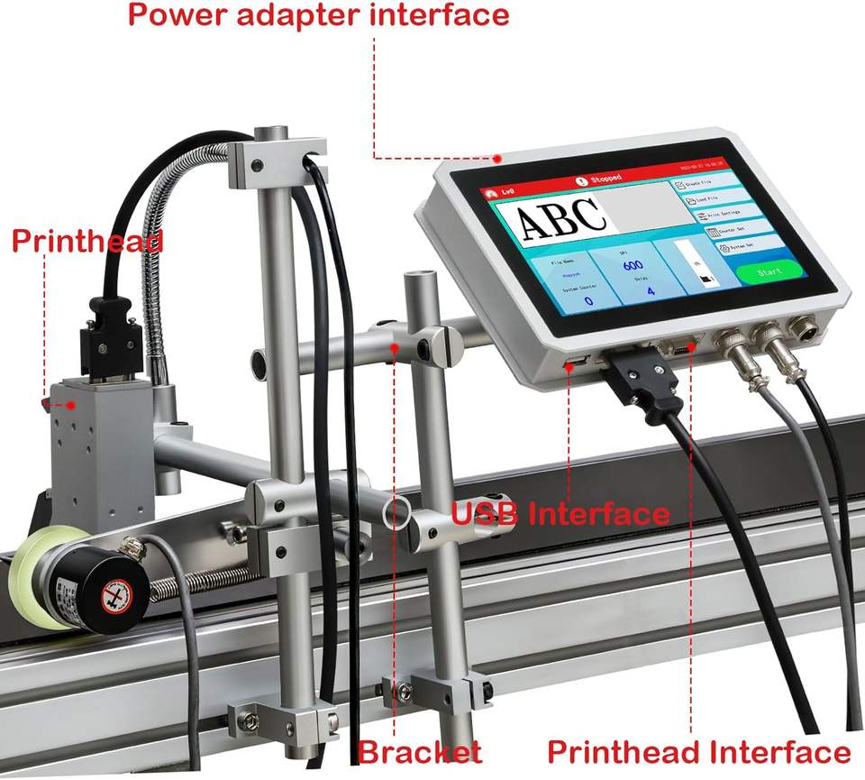 Industrial Inkjet Printer Online Kit Batch Coder Printing Text Number ...
