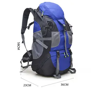 旅行や登山用バックパックを登るためのレインカバー付き50L大容量バックパックハイキングトレッキングバッグ