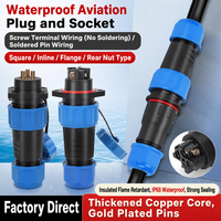 LD Solderless Aviation Plug and Socket IP68 Konektor Tahan Air 10A Tembaga Kelas Industri Otomotif Tahan Air