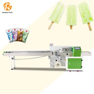 Automatic Horizontal Flow Soap Semi Auto Bar Press And Pleat Wrap Ice Cream Cup Pillow Shrink Packaging Packing Machine