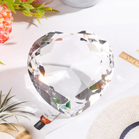 Presse-papiers en verre transparent en cristal K9 en forme de cœur, imprimé au laser, pour souvenir, vente en gros
