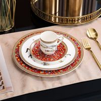 Assiette à dîner occidentale en céramique européenne, assiette ronde en porcelaine blanche, assiettes de restaurant