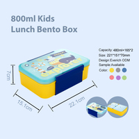 Boîte à lunch en plastique 800 ml à succès avec plusieurs compartiments et personnalisation – Idéale pour la rentrée scolaire et le travail