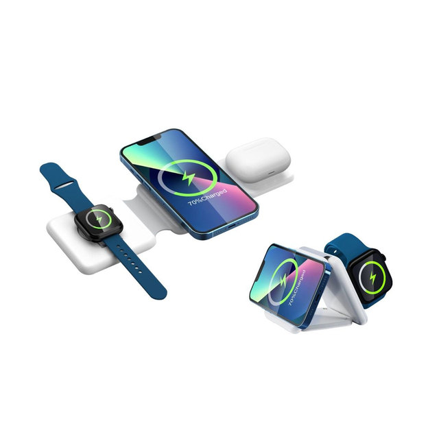 For Amazon Top Seller High Quality 3 1 Wireless Charger Smart Watch Earphones TYPE-C Foldable Portable Multifunctional 10W OTP 5
