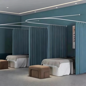 Cortina de Separación Plegable de Metal Moderna para Salón de Belleza con Cortinas y Postes para Tratamientos de Salud, Muebles de Salón, Marca Daomeng - Product Image 4