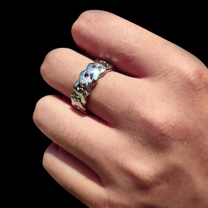 Fabricant OEM – Nouvelle Bague Curb Band Micro-Pavée en Moissanite 8mm, Polissage Brillant, Argent Sterling S925, Plaqué Or 14K PVD, Style Hip Hop Bling – Fournisseurs B2B Personnalisés - Product Image 4
