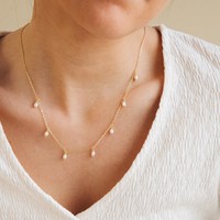 Collier pendentif à pompon en imitation perle plaqué or 14 carats en acier inoxydable EMANCO, chaîne à maillons, bijoux, cadeau