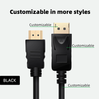 Câble WISTAR vers HDMI 1,8 m plaqué or, adaptateur DP vers HDMI mâle-mâle